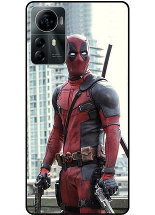 Силиконовый бампер чехол для zte blade a72s с рисунком deadpool дэдпул