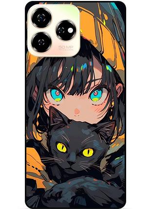 Силіконовий бампер чохол для zte nubia v60 з малюнком котик аніме