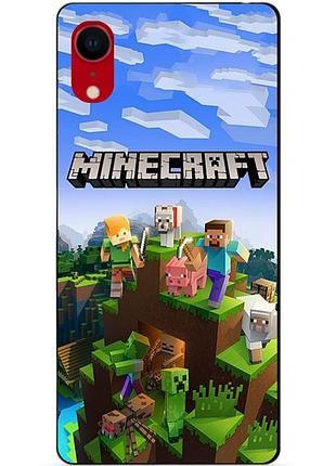 Силиконовый чехол бампер для iphone xr с рисунком minecraft майнкрафт