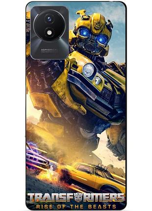 Силиконовый чехол бампер для vivo y02 с рисунком bumblebee бамблби трансформеры