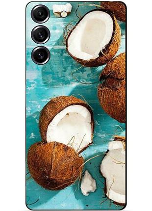 Силіконовий чохол бампер для samsung s23 plus з малюнком кокоси