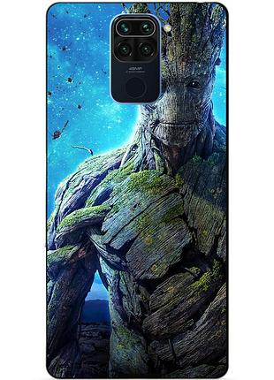 Чехол силиконовый бампер для xiaomi redmi note 9 с рисунком грут groot стражи галактики