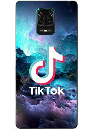 Чехол силиконовый бампер для xiaomi redmi note 9 pro с рисунком tik tok тик ток