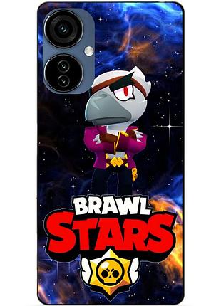 Силиконовый чехол бампер для oppo a3 с героем космический бравл белый ворон