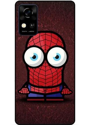 Чехол силиконовый бампер для zte blade a31 с рисунком миньон человек паук spider man