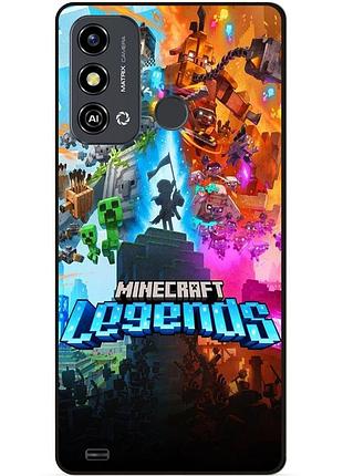 Силиконовый чехол бампер для zte blade a53 игра майнкрафт minecraft