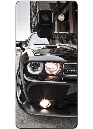 Чехол силиконовый бампер для samsung a8 plus с рисунком dodge додж машина авто