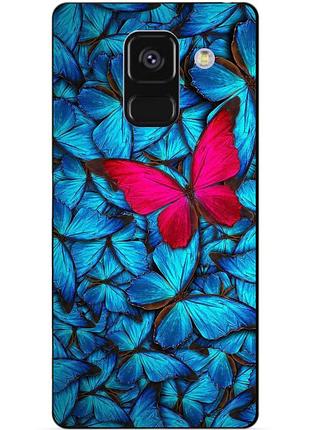 Силіконовий чохол бампер для samsung a8 plus з малюнком метелики