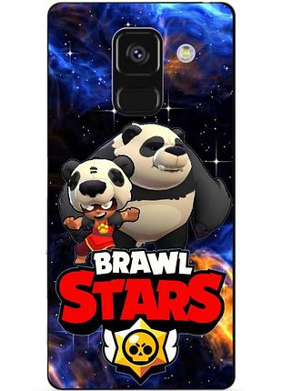 Силіконовий бампер чохол для samsung a8 plus з героєм космічний бравл нитка ведмедик