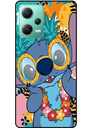 Силиконовый бампер чехол для xiaomi redmi note 12 5g с рисунком стич stitch