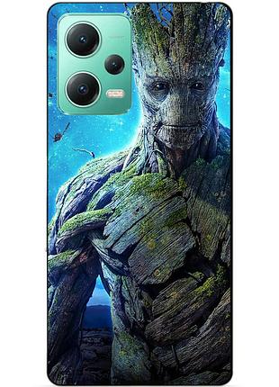 Силиконовый чехол бампер для xiaomi redmi note 12 5g с рисунком грут groot стражи галактики