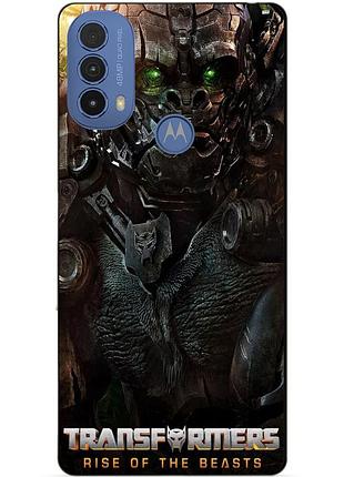 Силиконовый чехол бампер для motorola moto e30 с рисунком оптимус праймал звероботы трансформеры transformers