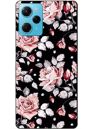 Силіконовий чохол бампер для xiaomi redmi note 12 pro speed edition з малюнком троянди квіти