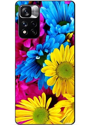 Силіконовий чохол бампер для xiaomi redmi note 11 pro plus 5g з малюнком хризантеми квіти