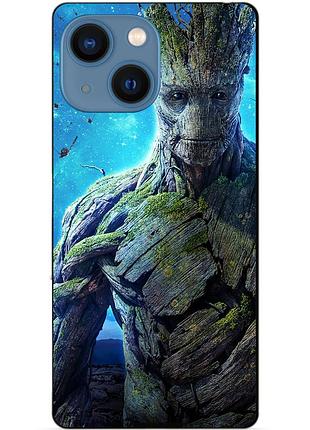 Силиконовый чехол бампер для iphone 13 с рисунком грут groot стражи галактики