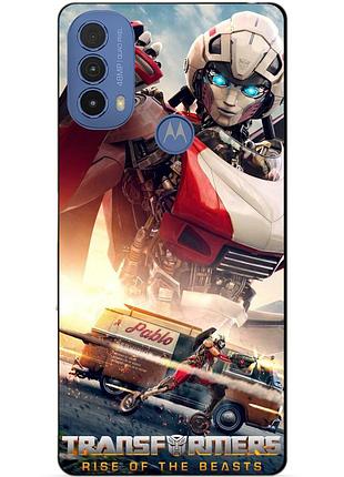 Силиконовый чехол бампер для motorola moto e40 с рисунком арси трансформеры