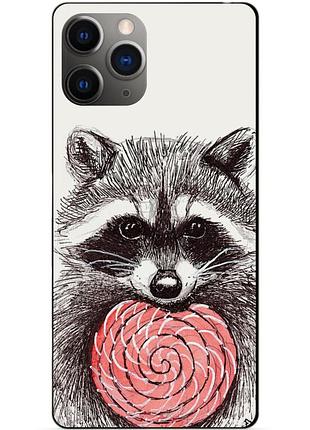 Силіконовий чохол бампер для iphone 11 pro з малюнком єнот