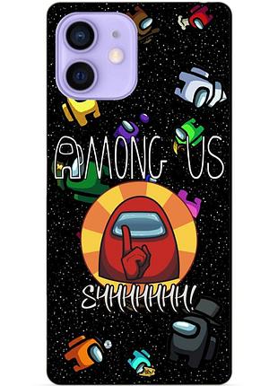 Силіконовий чохол бампер для iphone 12 з малюнком among us амонг ас