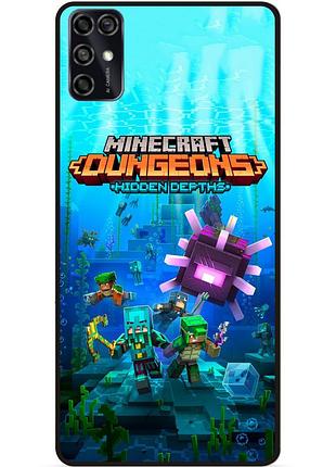 Чехол силиконовый бампер для zte blade v2020 smart с рисунком майнкрафт minecraft