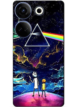Чехол силиконовый бампер для tecno camon 20 pro с рисунком рик и морти rick and morty