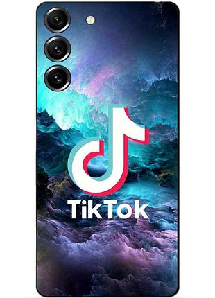 Силиконовый чехол бампер для samsung s21 fe с рисунком tik tok тик ток