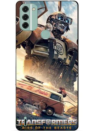 Силиконовый чехол бампер для nokia c31 с рисунком уилджек трансформеры