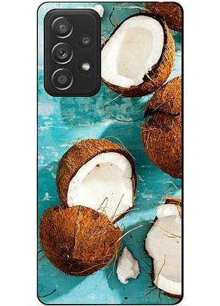 Чехол силиконовый бампер для samsung a73 5g с рисунком кокосы
