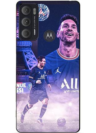 Силіконовий чохол бампер для motorola moto g60 з малюнком messi psg мессі