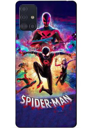 Чехол силиконовый бампер для samsung m51 spider man человек паук майлз моралес