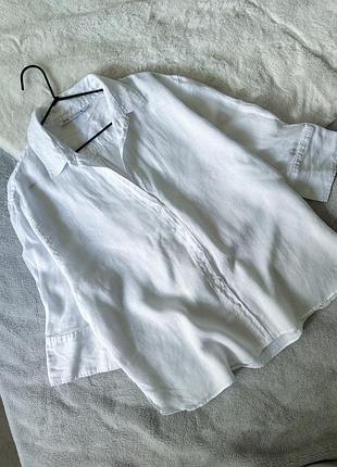 Біла льняна сорочка zara