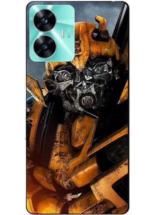 Силиконовый чехол бампер для realme c55 с рисунком бамблби bumblebee трансформеры