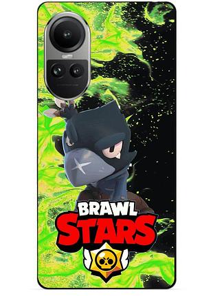 Силиконовый чехол бампер для oppo reno 10 с героем бравл ворон