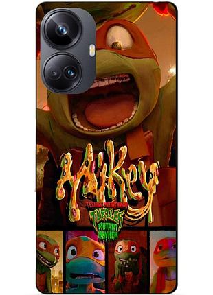 Силиконовый чехол бампер для realme 10 pro plus с рисунком майки mikey черепашки ниндзя