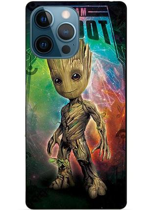 Силиконовый чехол бампер для iphone 13 pro с рисунком groot грут стражи галактики