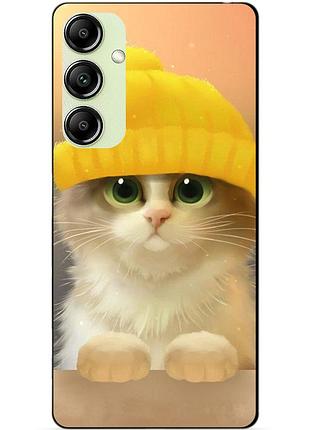 Силіконовий чохол бампер для samsung a04s з малюнком котик у шапці