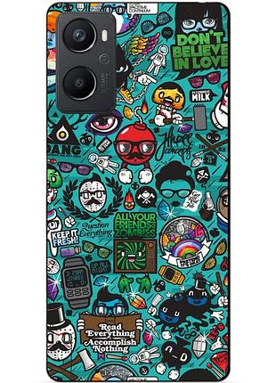 Силіконовий чохол бампер для oppo a96 з малюнком стикери
