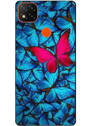 Чехол силиконовый бампер для xiaomi redmi 9c с рисунком мотыльки бабочки