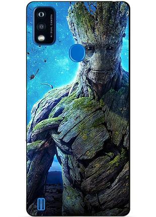 Чехол силиконовый бампер для zte blade a51 с рисунком грут groot стражи галактики