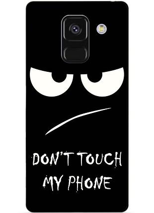 Чехол силиконовый бампер для samsung a8 plus с рисунком глаза dont touch my phone