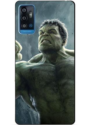 Чехол силиконовый бампер для zte blade a71 с рисунком халк marvel hulk
