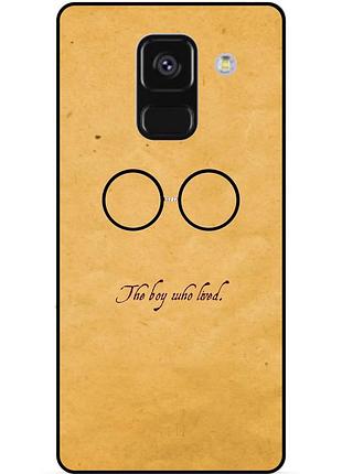Чехол силиконовый бампер для samsung a8 plus с рисунком гарри поттер harry potter очки
