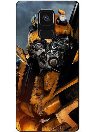 Чехол силиконовый бампер для samsung a8 plus с рисунком бамблби bumblebee трансформеры