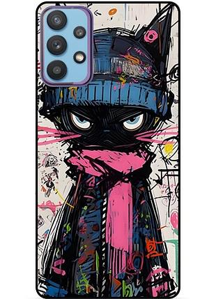 Чехол силиконовый бампер для samsung a72 с рисунком кот аниме marvel