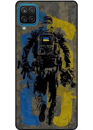 Силиконовый бампер чехол для samsung a22 с рисунком зсу украина боец