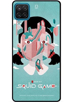 Силиконовый чехол для samsung m12 с рисунком игра в кальмара squid game