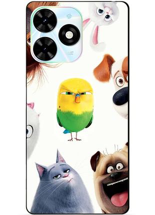 Чехол силиконовый бампер для infinix smart 8 plus (x6526) с рисунком тайная жизнь домашних животных