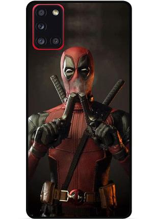 Силиконовый бампер чехол для samsung m31 с рисунком дэдпул deadpool