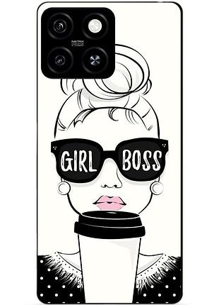 Чехол силиконовый бампер для zte blade a55 с рисунком girl boss