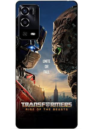 Силиконовый чехол бампер для oppo a55 с рисунком звероботы трансформеры transformers