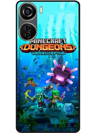Чехол силиконовый бампер для zte blade v40 design с рисунком майнкрафт minecraft